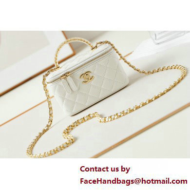 Chanel Lambskin, Resin & Gold-Tone Metal Clutch with Chain Bag AP3820 White 2025